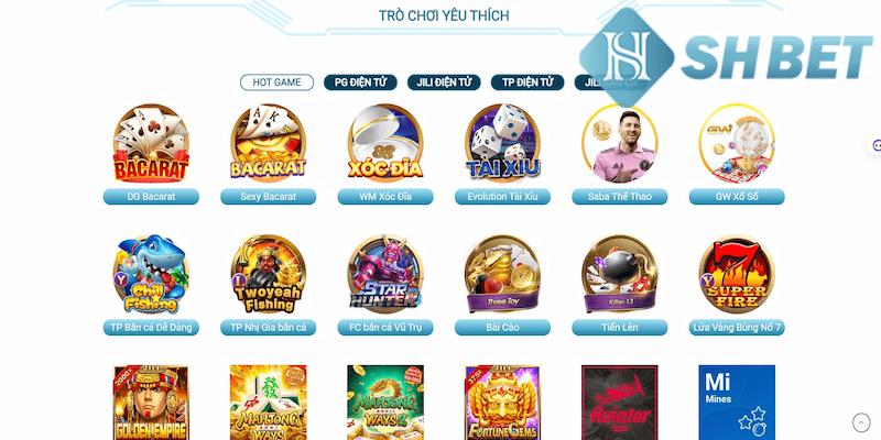 Đa dạng sảnh chơi cực hot